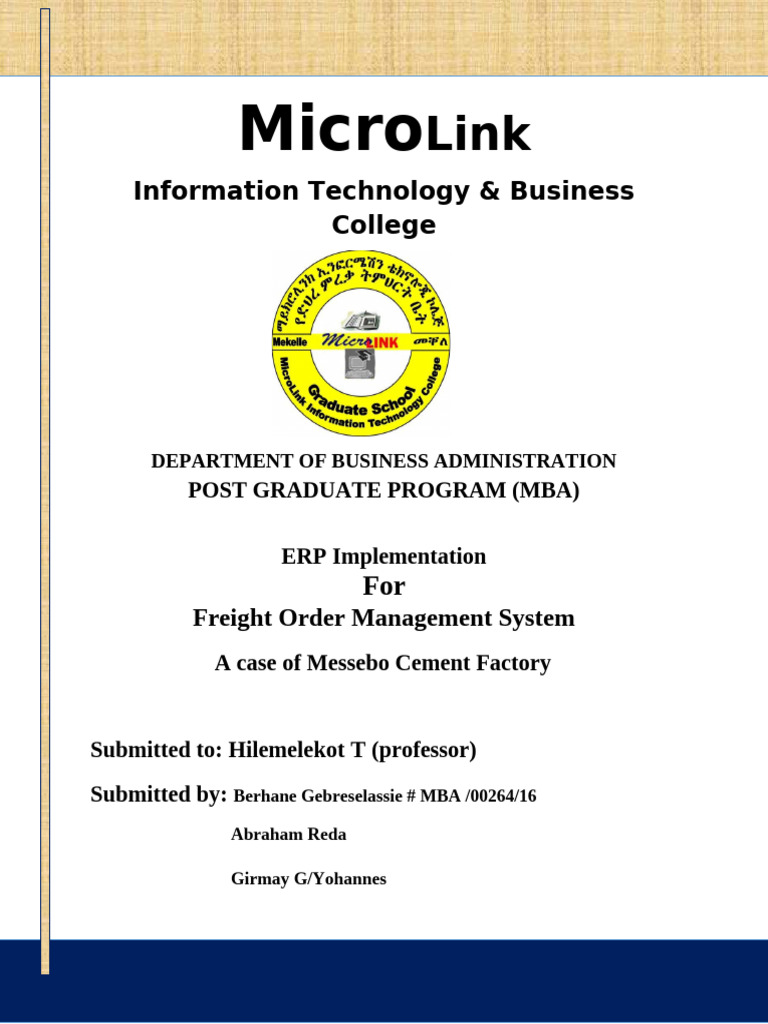 ERP Implementation for Freight Management | PDF | Enterprise Resource ...