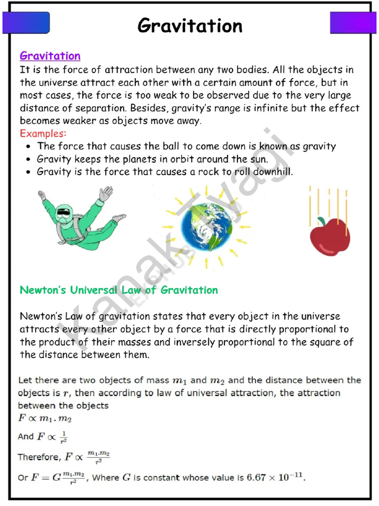 Class 9 Science CH 9 Gravitation | PDF | Weight | Buoyancy