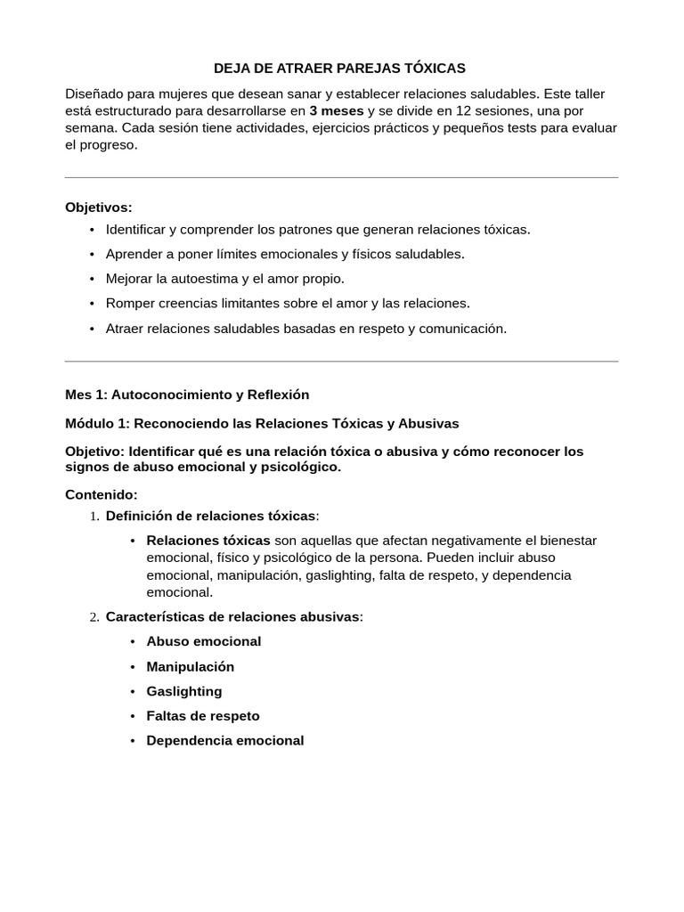 Cómo Dejar de Atraer Relaciones Tóxicas | PDF | Las emociones | Autoestima