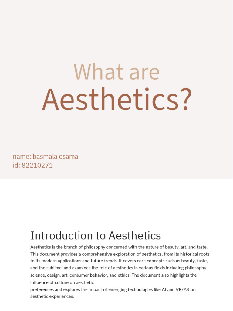 Introduction to Aesthetics Explained | PDF | Aesthetics | Beauty