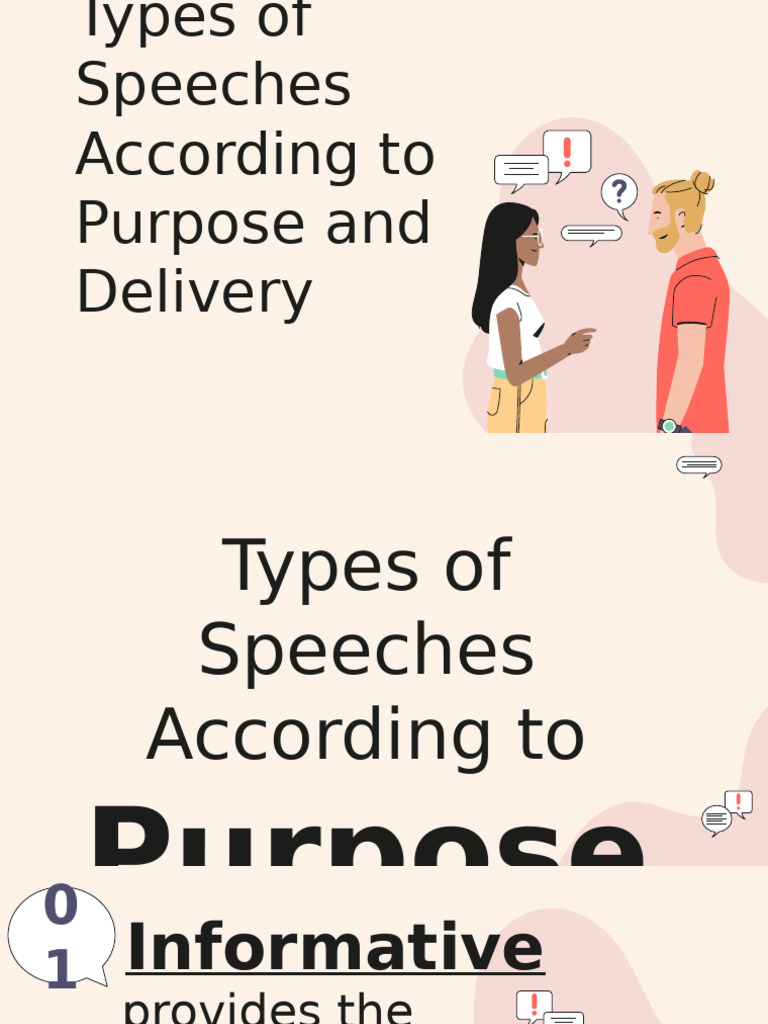 Types of Speeches by Purpose and Delivery | PDF