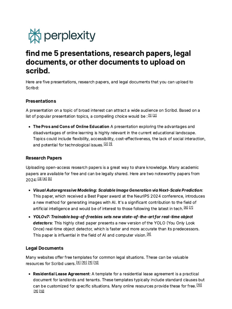 Top 5 Documents to Upload on Scribd | PDF | Artificial Intelligence ...