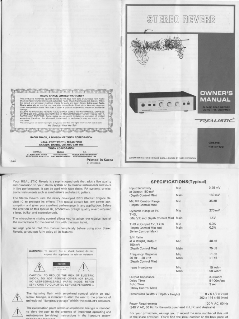 Radio Shack Service Manuals Manual Library Online: Radio Shack Manuals