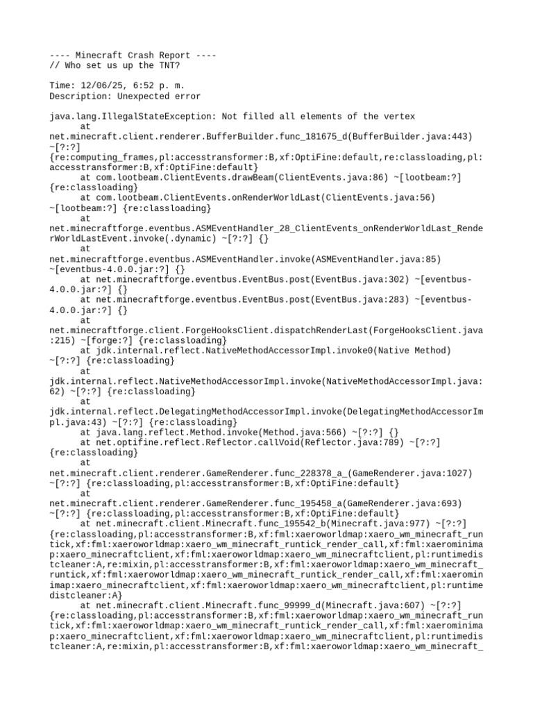 Minecraft 1.16.5 Crash Report Analysis | PDF | Java Virtual Machine ...