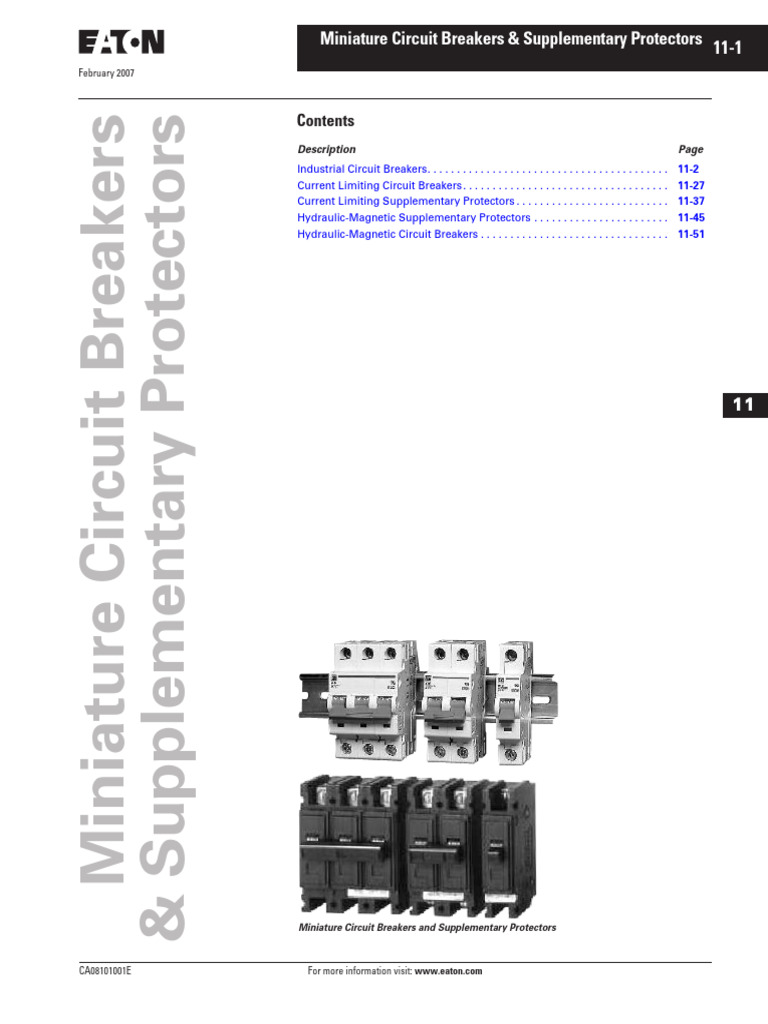 Miniature Circuit Breakers Guide | PDF | Power Engineering | Wire