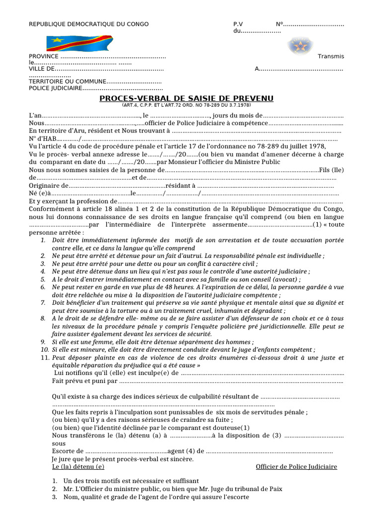 Procès-verbal de saisie judiciaire | PDF | Justice | Crime et violence