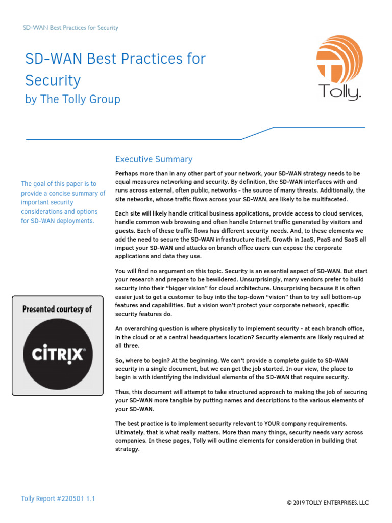 SD-WAN Security Best Practices Guide | PDF | Transport Layer Security ...