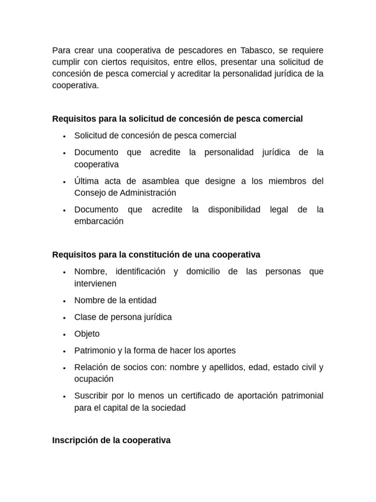 Requisitos para Crear Una Cooperativa | PDF