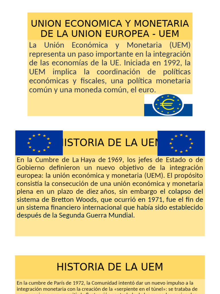 Union Economica y Monetaria de La Union Europea | PDF | Unión Económica ...