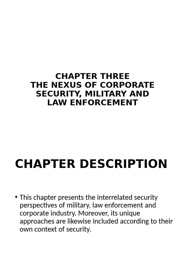 Corporate, Military, and Law Enforcement Security | PDF | Securities