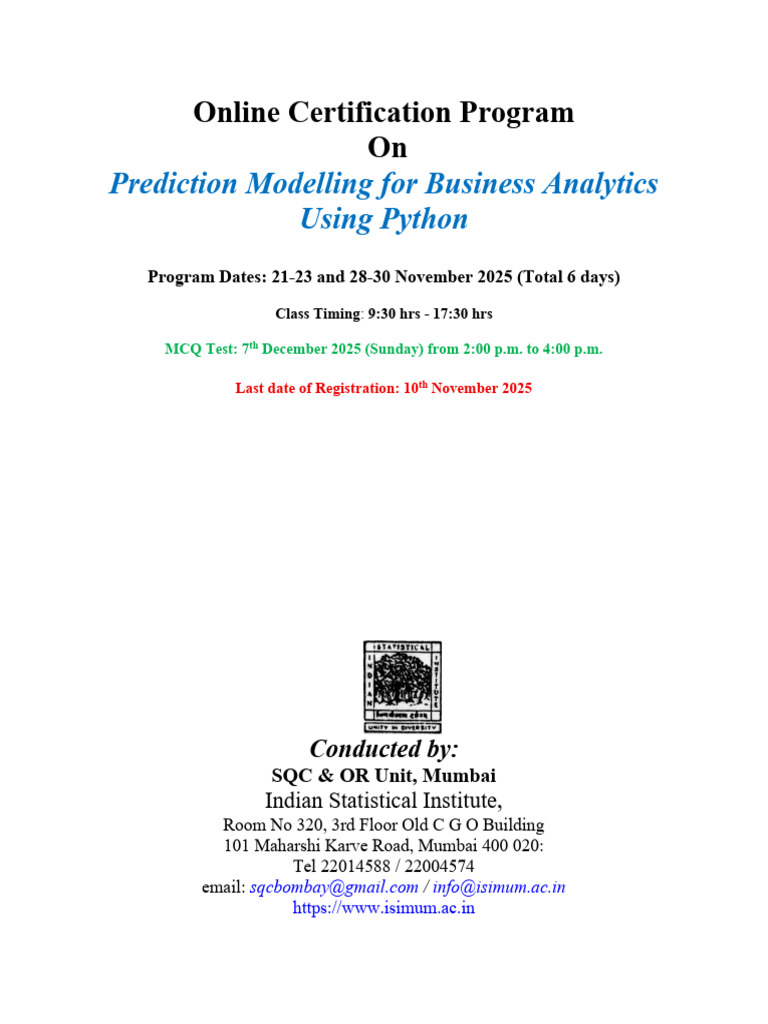 Predictive Modelling Course Using Python | PDF | Regression Analysis ...