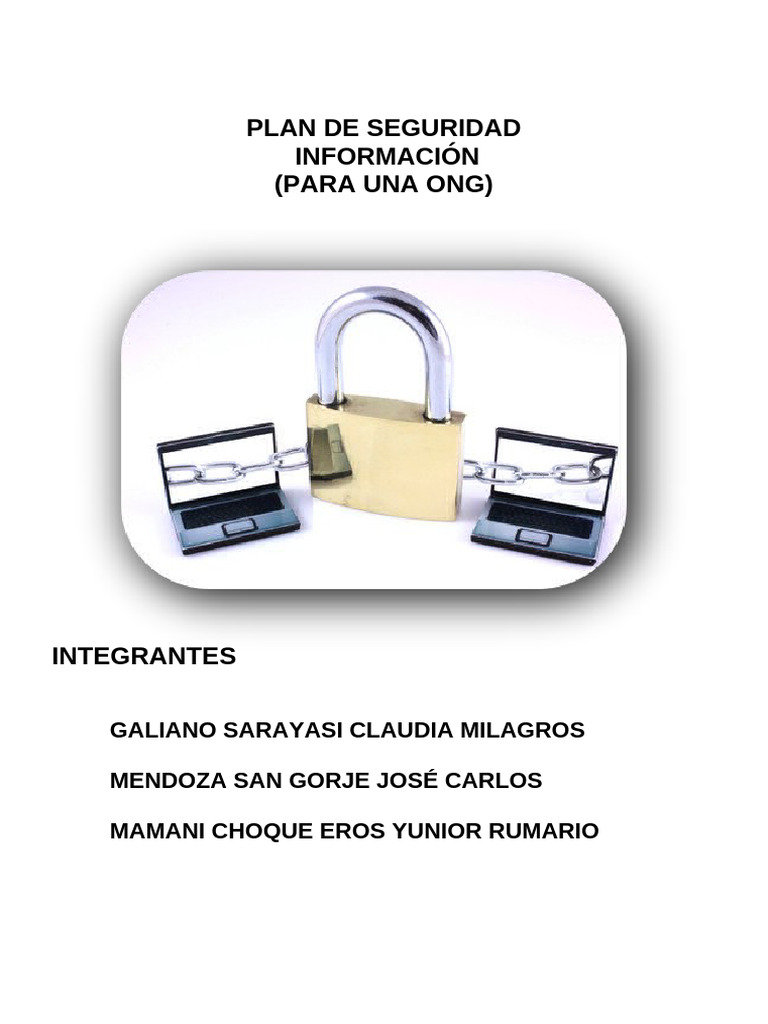 Plan de Seguridad Informática para ONG | PDF | Archivo de computadora ...