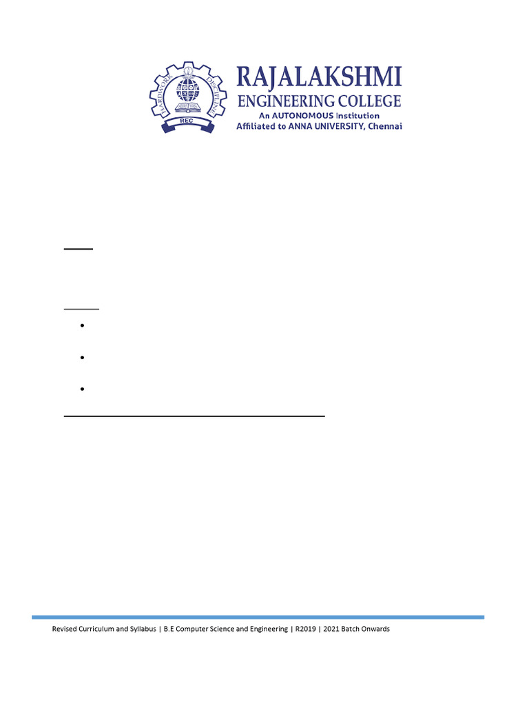 B.E. Computer Science Curriculum R2019 | PDF | Linear Map | C ...