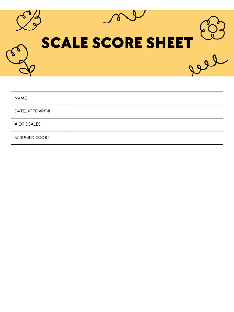 Scale Name Score Sheet | PDF