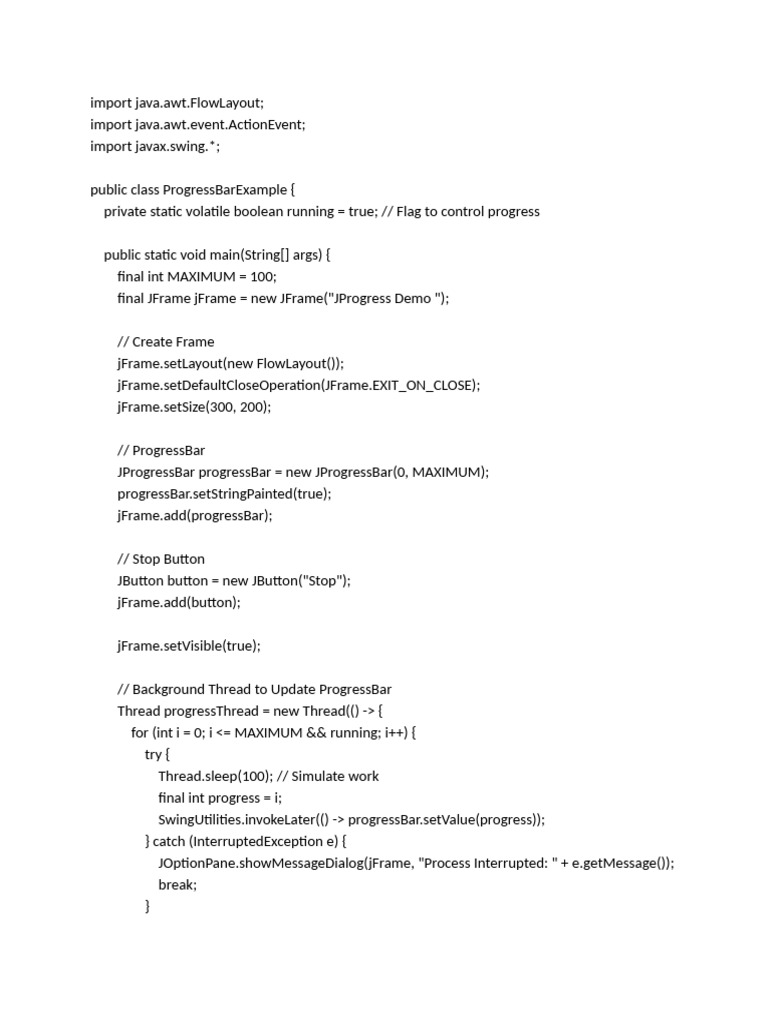 Progress Bar Example | PDF
