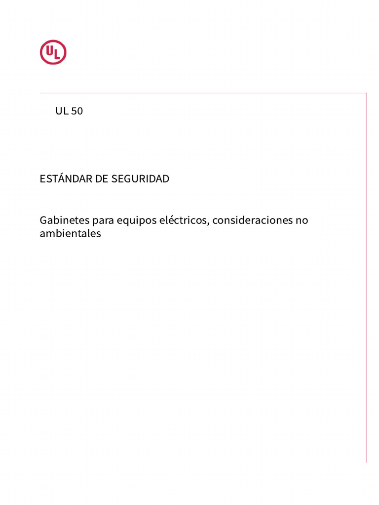 UL 50: Norma de Seguridad 2024 | PDF | Tornillo