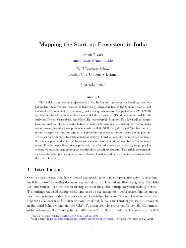 Mapping The Startup Ecosystem in India | PDF | Startup Company | Small ...