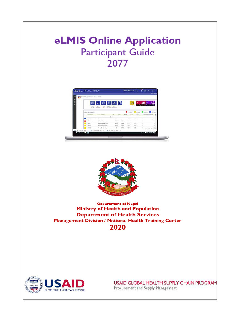 eLMIS Online Application Guide | PDF | Logistics | Login