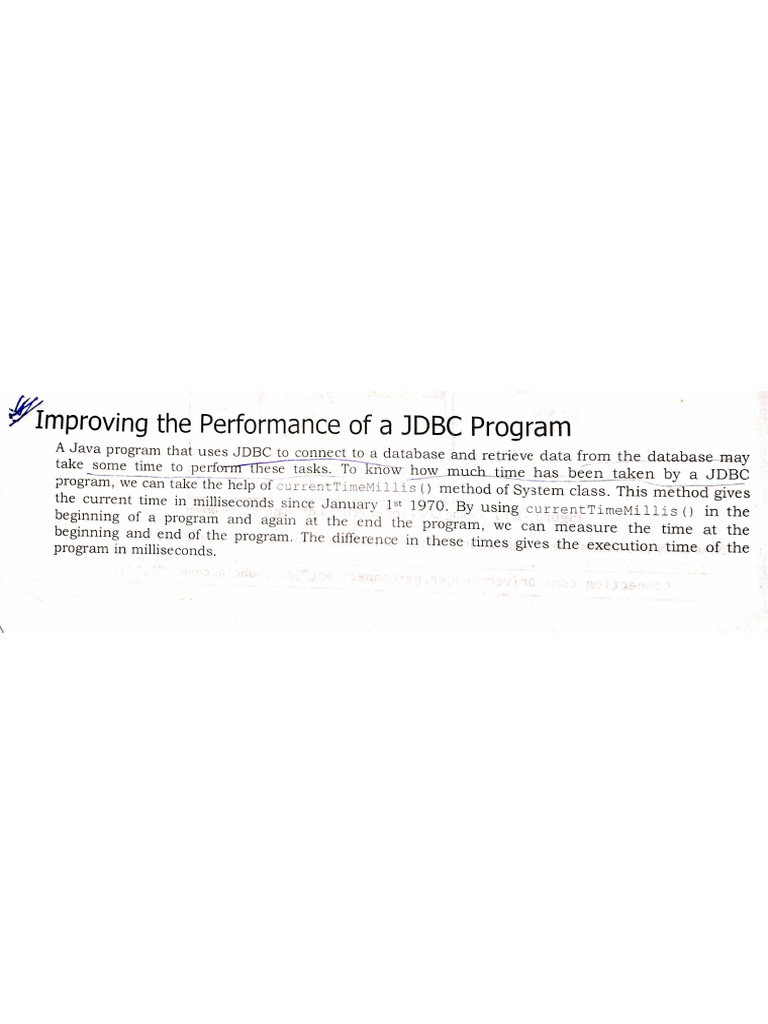 Study Material of JDBC - Perfromance | PDF