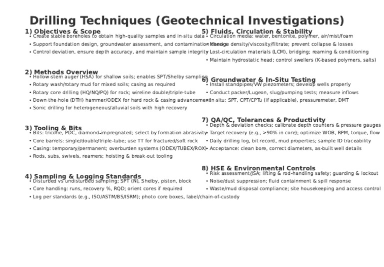 Geotechnical Drilling Techniques Guide | PDF | Casing (Borehole) | Oil Well