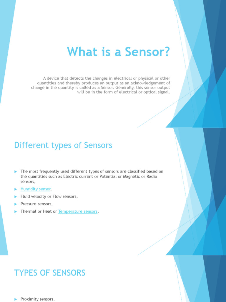 Types and Applications of Sensors | PDF | Sensor | Infrared