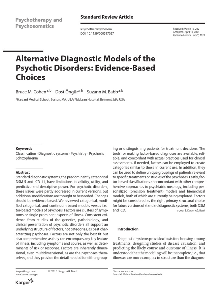 Factor-Based Models for Psychotic Disorders | PDF | Psychosis ...