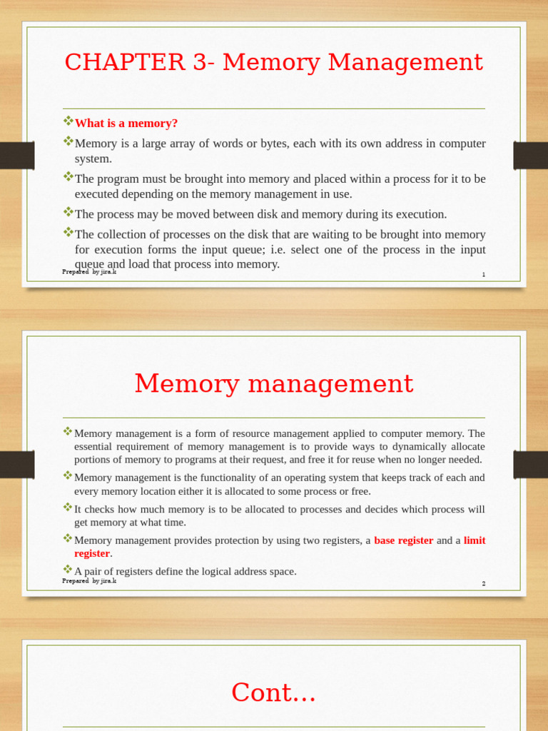 CHAPTER 3 - Memory Management | PDF | Library (Computing) | Computer ...