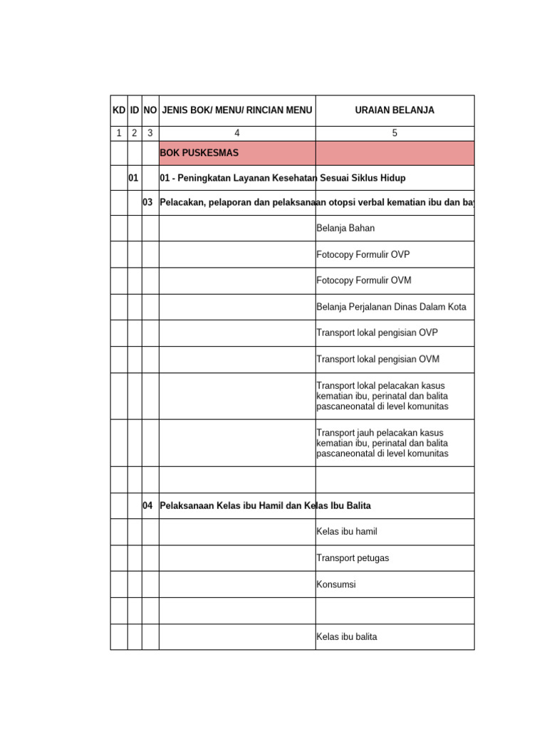 RAB BOK Puskesmas 2026 | PDF