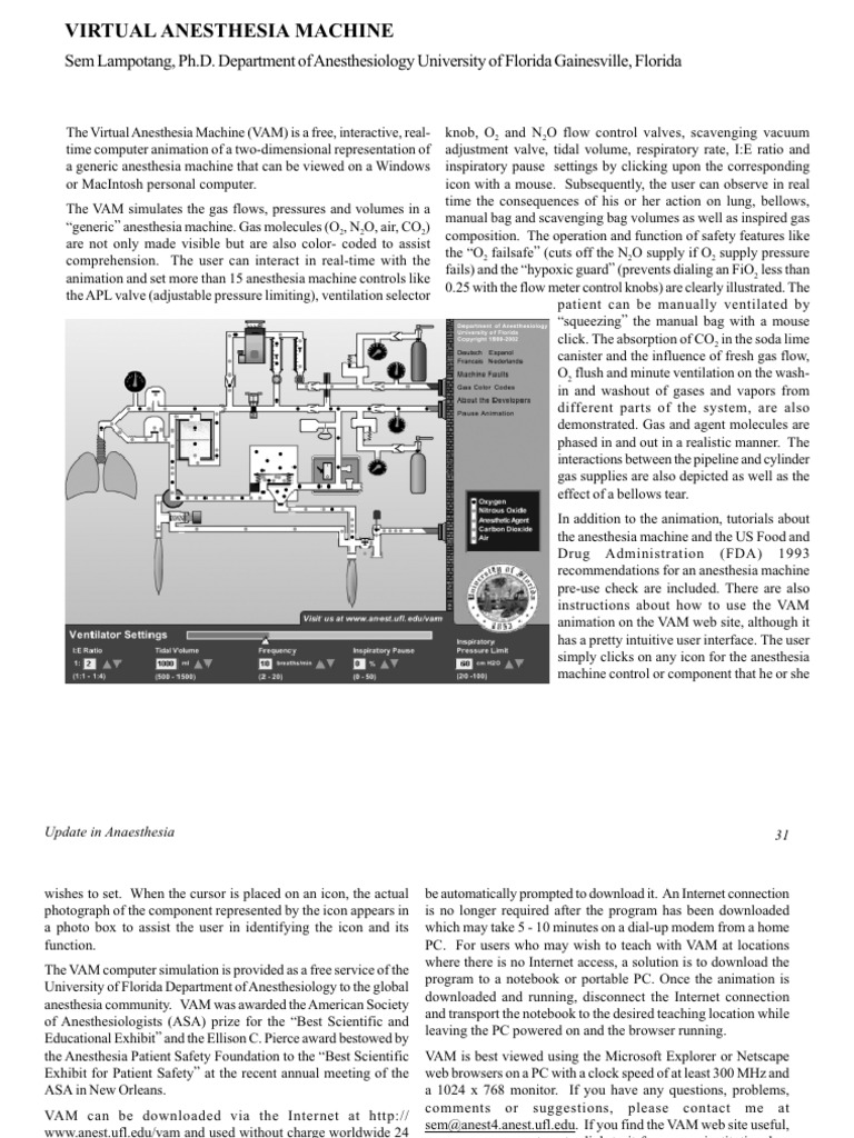 Interactive Virtual Anesthesia Machine | PDF | Breathing | Pulmonology