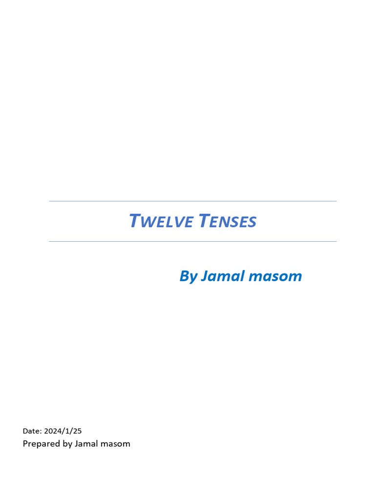 Comprehensive Guide to English Tenses | PDF | Plural | Grammatical Number