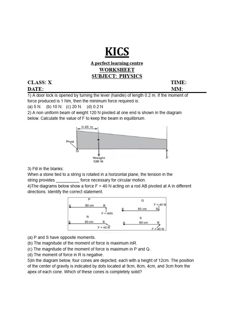 Tumbrel Mechanism in Physics Concepts | PDF | Force | Mechanical ...
