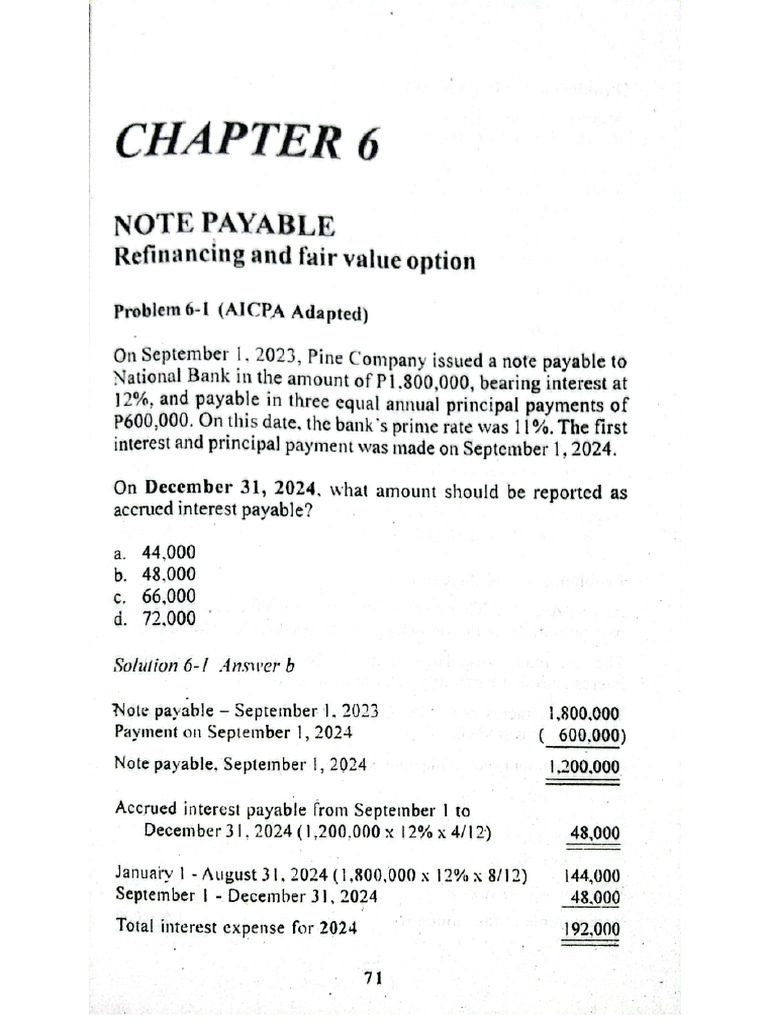 PraAcc - CHAPTER 8 NOTE PAYABLE | PDF
