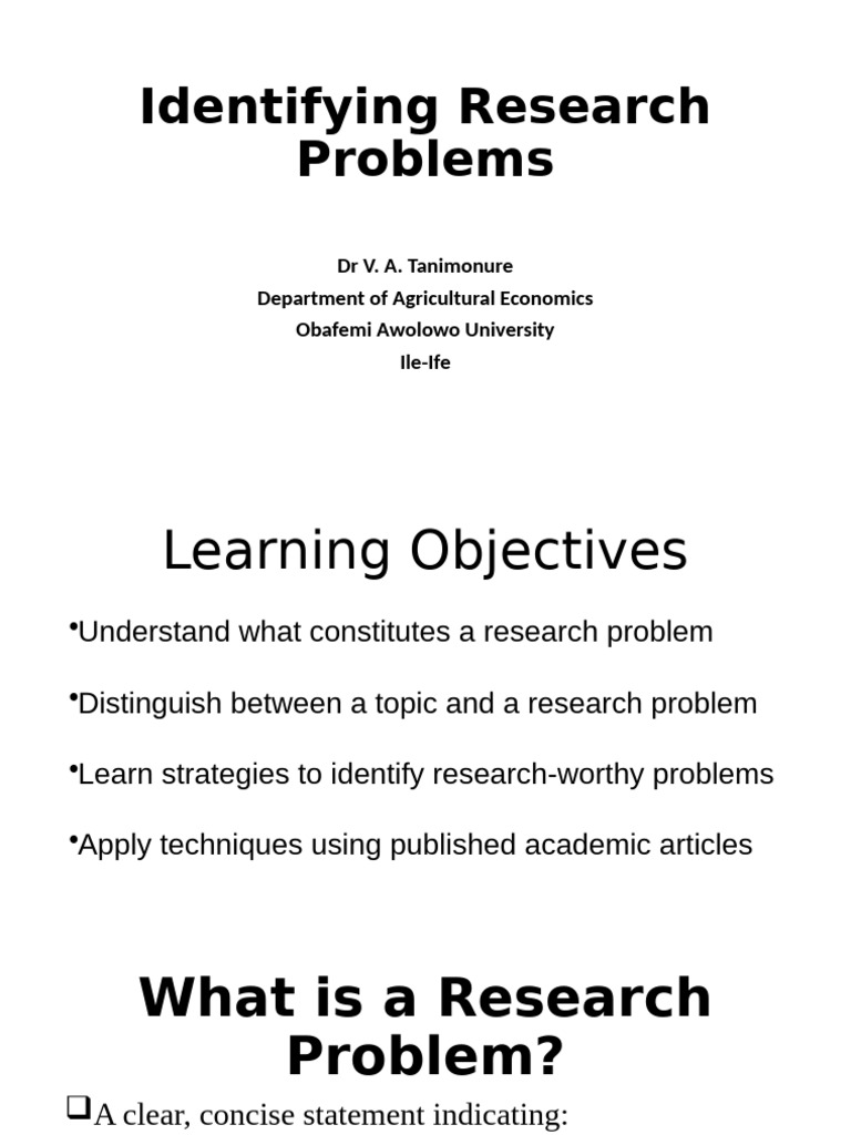 Identifying Research Problems | PDF