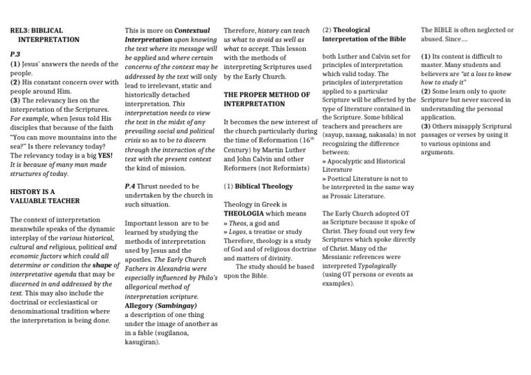Contextual Biblical Interpretation Guide | PDF | Bible | Theology