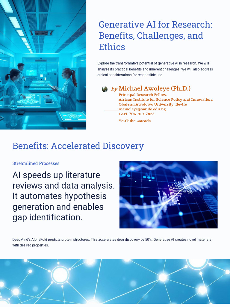 Generative AI in Research: Benefits & Ethics | PDF | Artificial ...