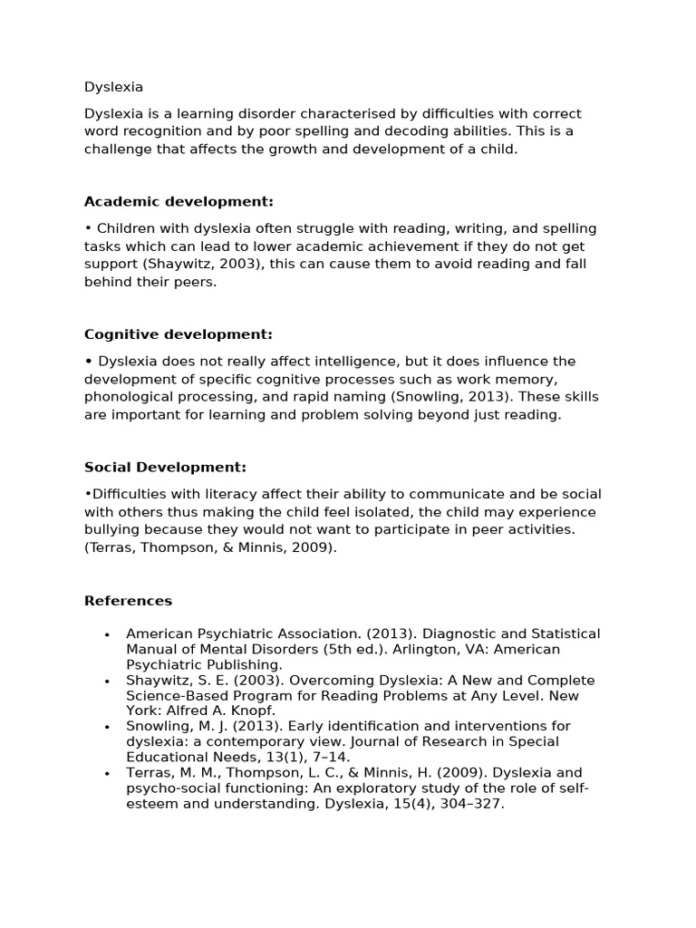Understanding Dyslexia: Impacts and Insights | PDF