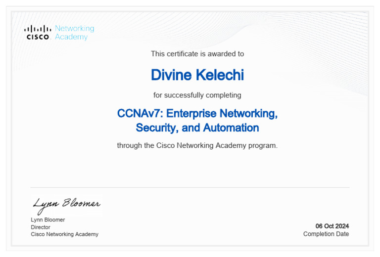 CCNA Enterprise Networking Security and Automation Certificate ...