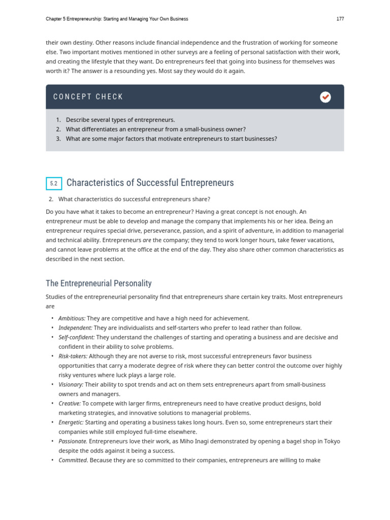 Traits of Successful Entrepreneurs | PDF | Entrepreneurship | Baking