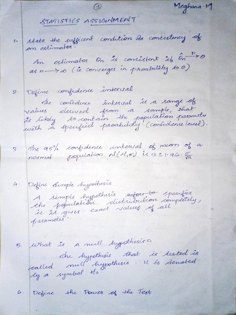 Statistics Assignment Semester 4 | PDF