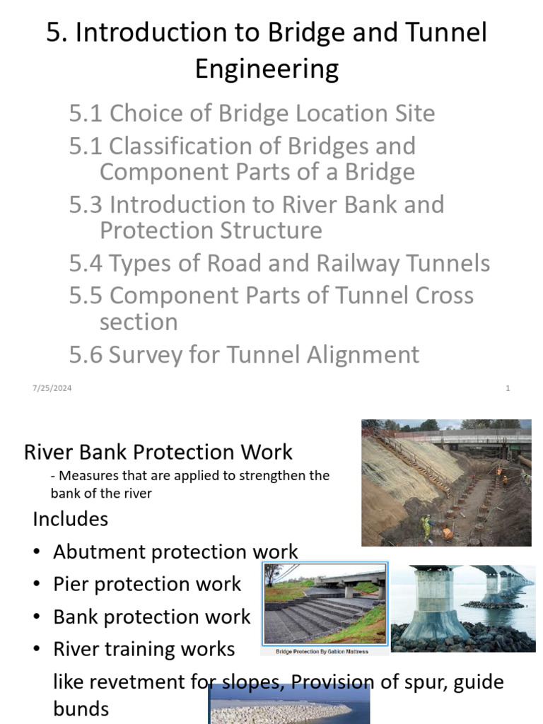 Bridge and Tunnel Engineering Overview | PDF | Tunnel | River