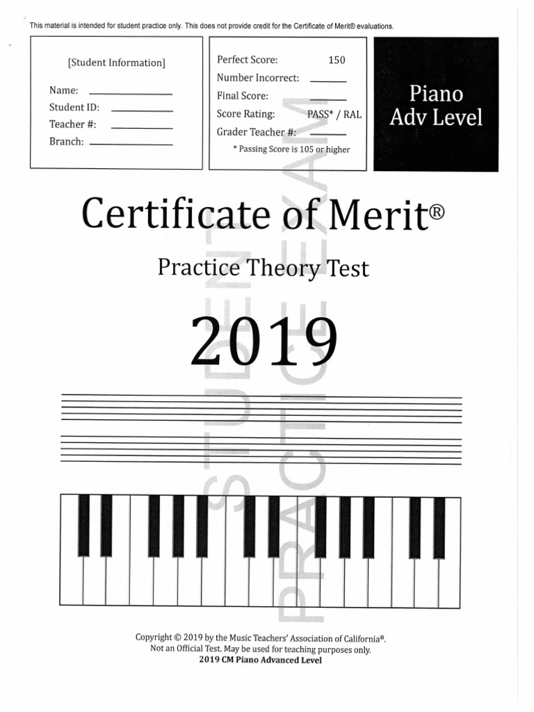 Piano Level Adv - 2019 | PDF