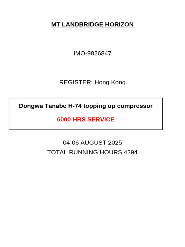 Compressor Overhaul Report Summary | PDF
