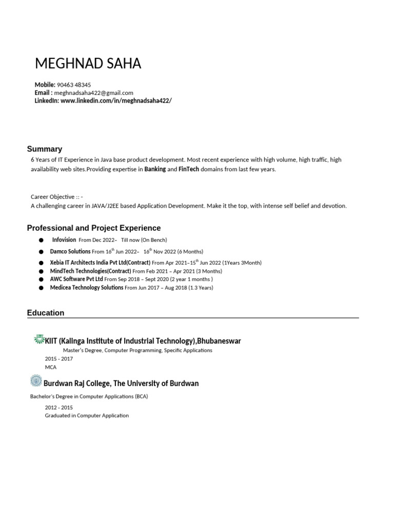 Java Developer with FinTech Expertise | PDF | Spring Framework | Model ...