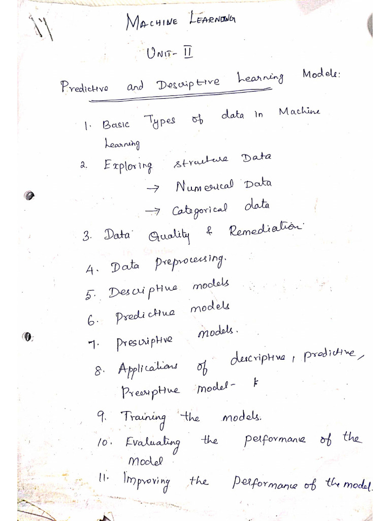 Unit 2 ML | PDF