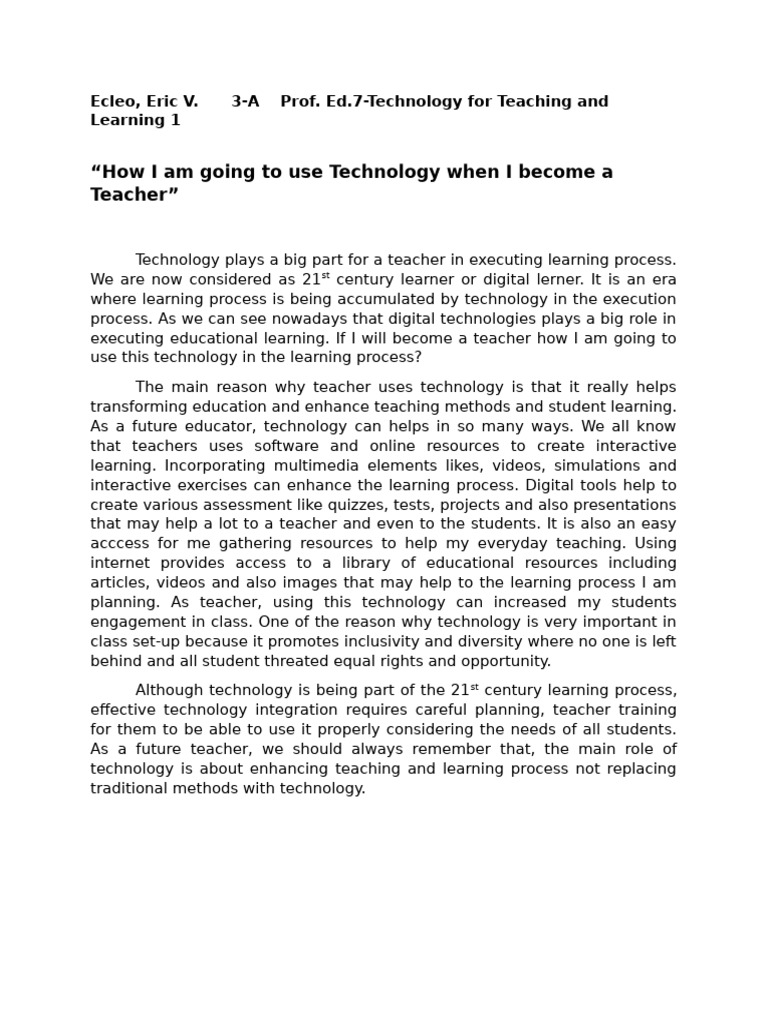 Using Technology in Future Teaching | PDF