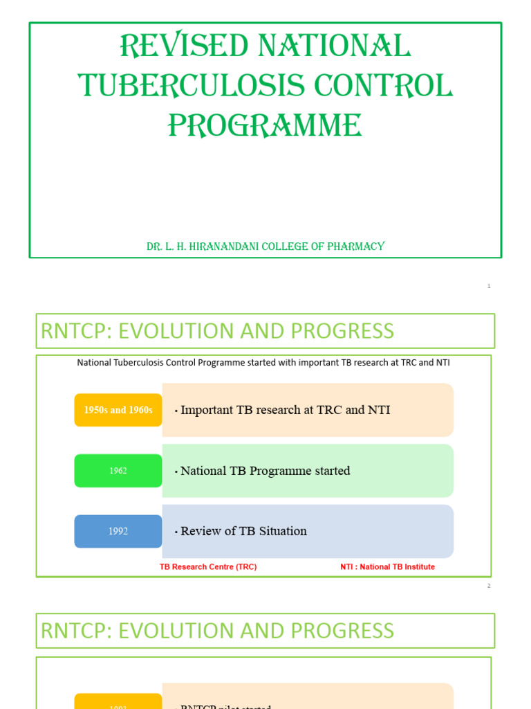 RNTCP | PDF | Tuberculosis | Human Diseases And Disorders