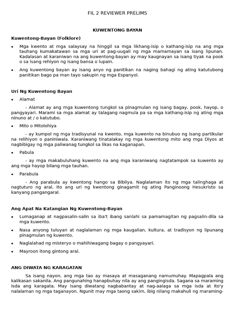 Fil 2 Reviewer Semi-Finals | PDF