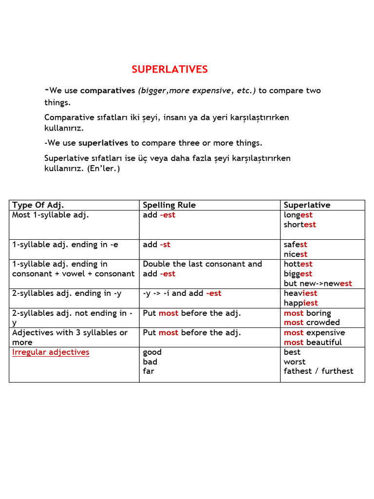Superlative | PDF | Language Families | Languages