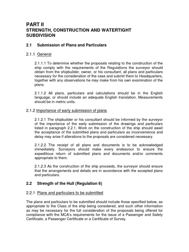 Plans And Requirements For Ensuring The Strength Construction And