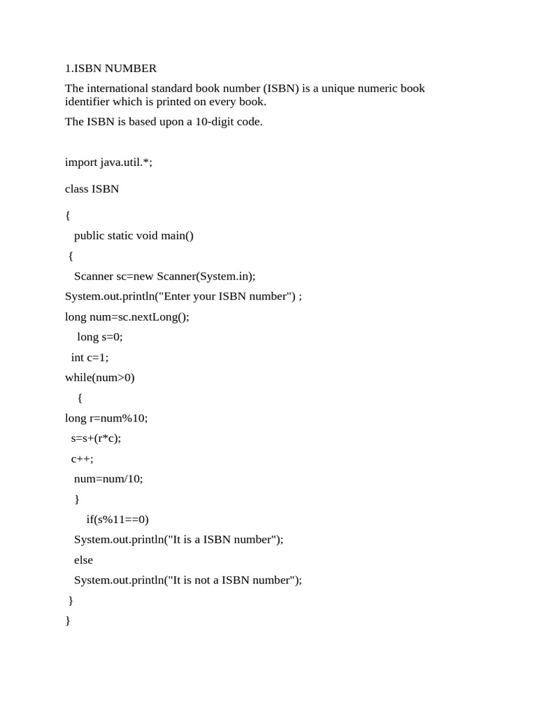 Java Programs for Number Classification | PDF | Integer (Computer ...